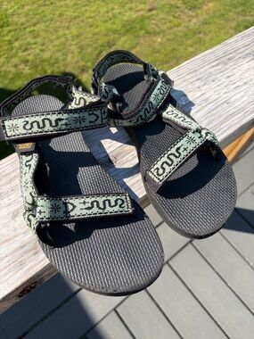 Teva Strappy Sandals in Sage and Black